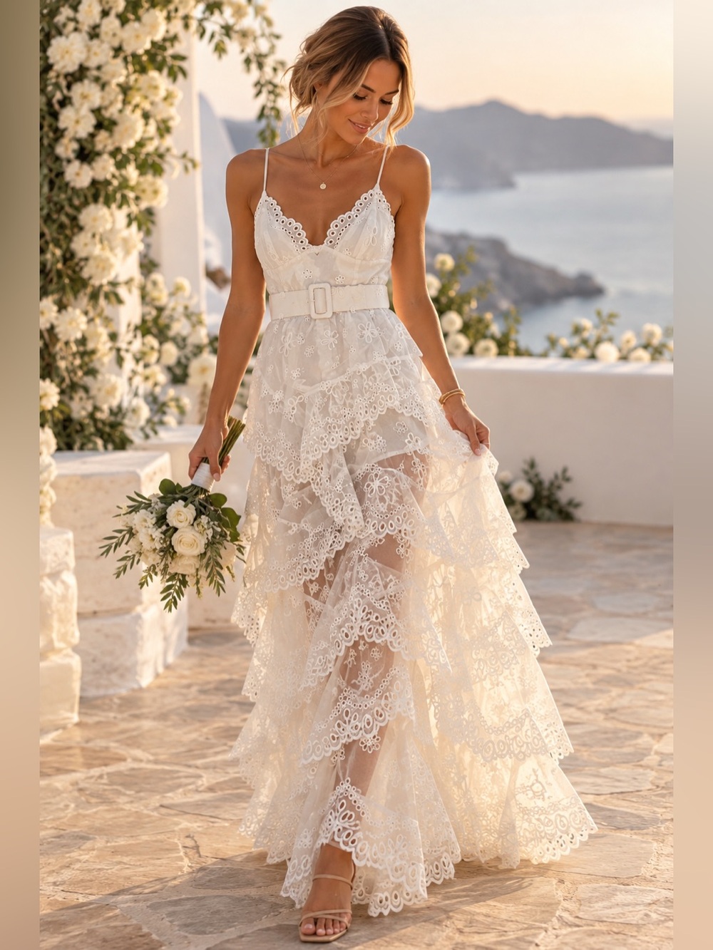 NWT *ONE OF A KIND* For Love And Lemons Eyelet Lace Wedding/Bachelorette Dress